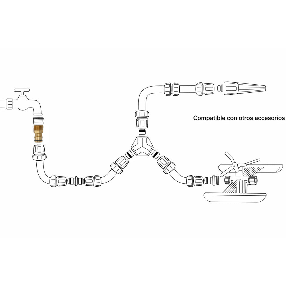 Adaptador Manguera Laton 1/2" Macho