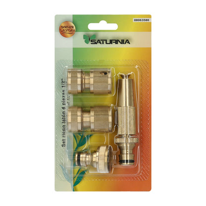 Set Riego 4 piezas Para Mangueras 1/2" Fabricado en laton.