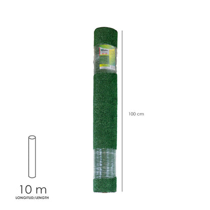 Cesped Artificial 7 mm. Rollo 1x10 mt. Césped Moqueta Para Interior y Exterior. Jardín, Terraza, Balcón. Uso Domestico