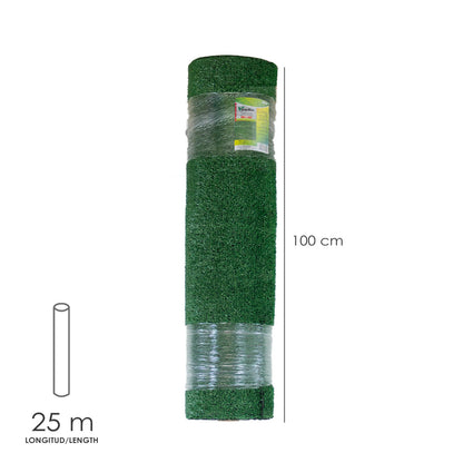 Cesped Artificial 7 mm. Rollo 1x25 mt. Césped Moqueta Para Interior y Exterior. Jardín, Terraza, Balcón. Uso Domestico