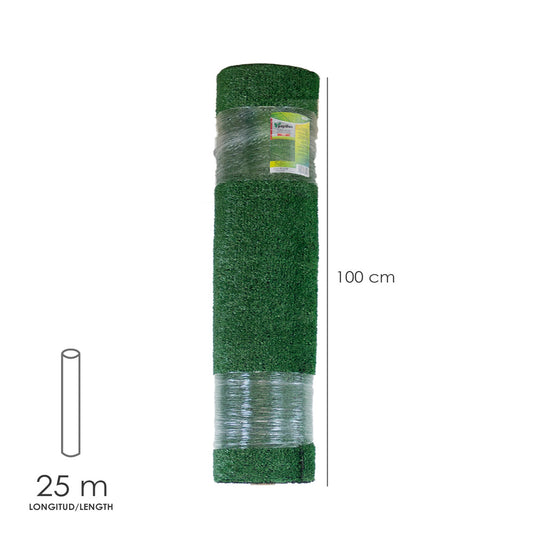 Cesped Artificial 7 mm. Rollo 1x25 mt. Césped Moqueta Para Interior y Exterior. Jardín, Terraza, Balcón. Uso Domestico
