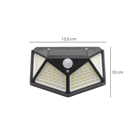Aplique Solar Led Con Sensor De Luz y De Movimiento 270 Lumenes Ip4x Foco Led A Bateria, Foco Solar.