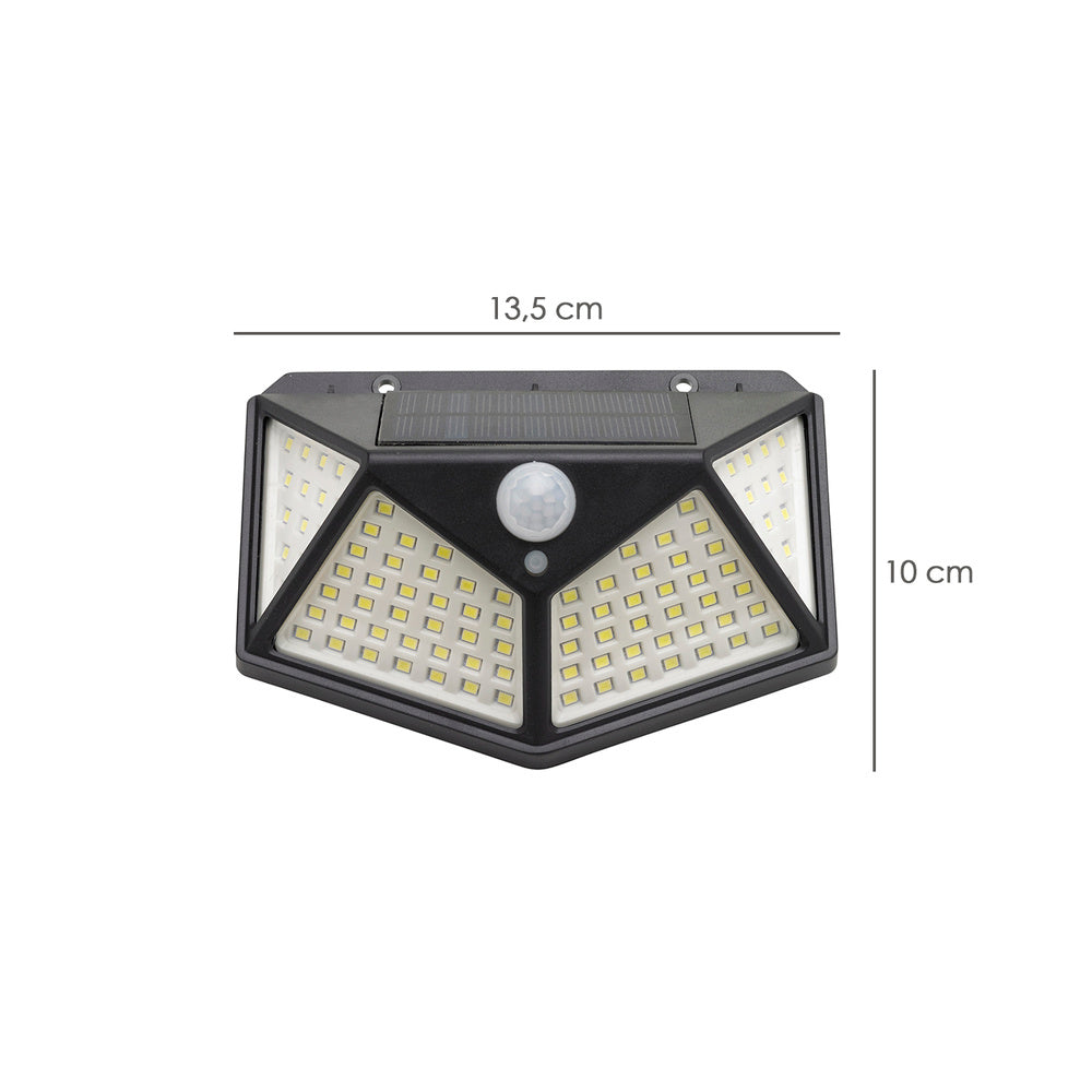 Aplique Solar Led Con Sensor De Luz y De Movimiento 270 Lumenes Ip4x Foco Led A Bateria, Foco Solar.