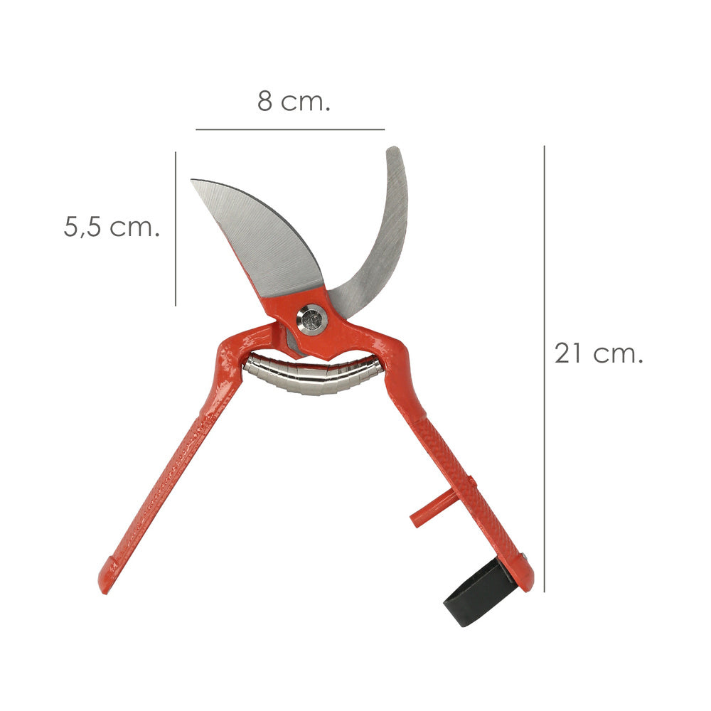 Tijeras Podar Forjada Curva   1 Mano  21 cm.