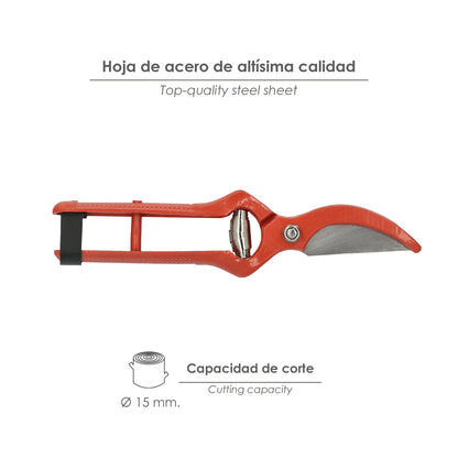 Tijeras Podar Forjada Curva   1 Mano  23 cm.