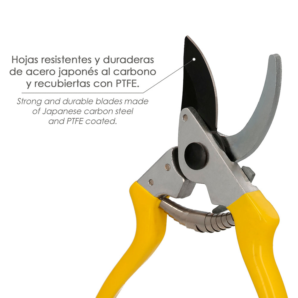 Tijeras Podar 1 Mano Japonesa Akagi T-8S  220 mm. Mangos Aluminio Endurecido, Hoja Recubierta PTFE