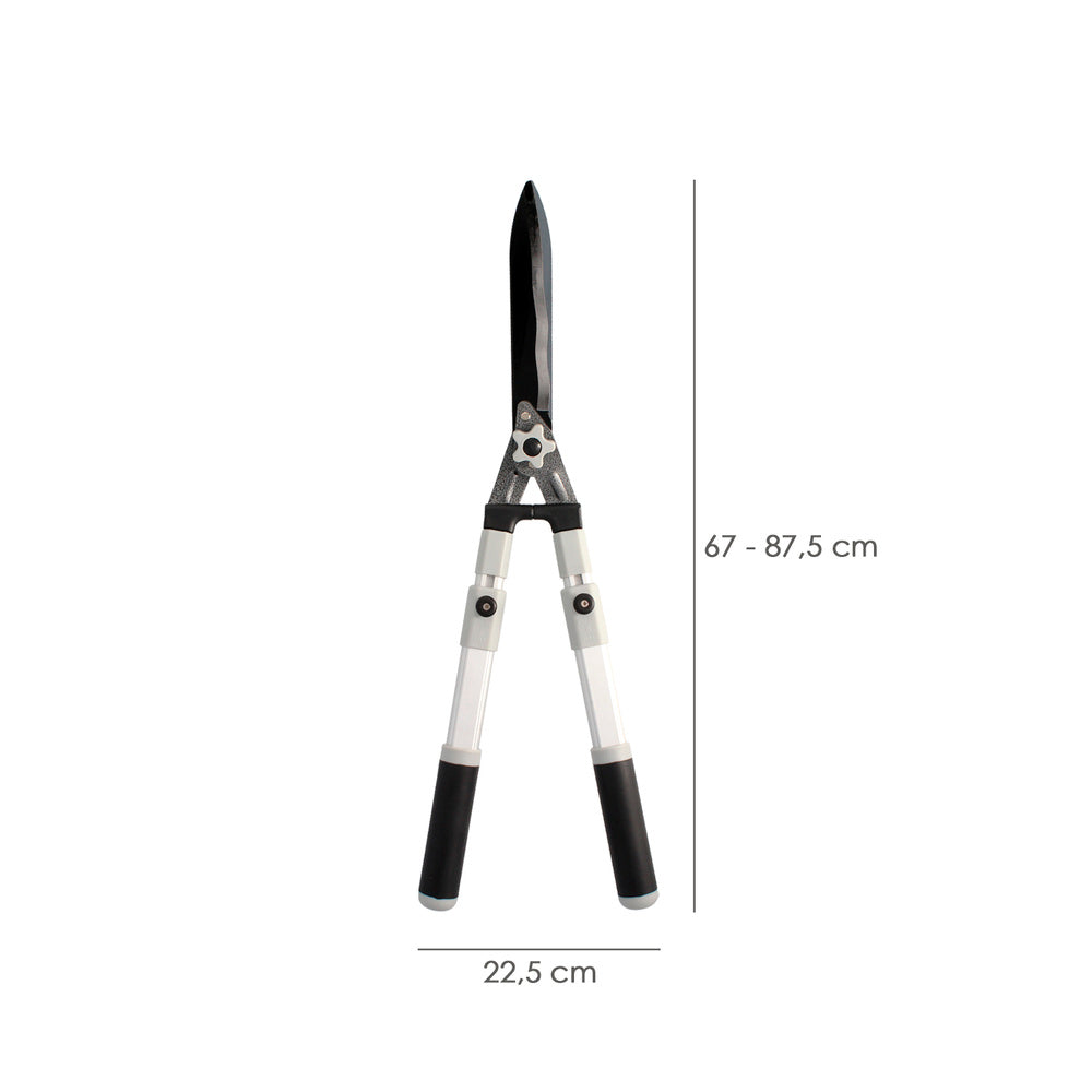 Tijeras Podar Setos 2 Manos Aluminio Telescopicas, Hojas Acero Antiadherente, Mango TPR, Ajuste Corte,