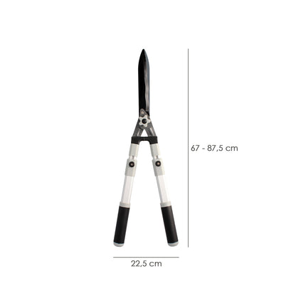 Tijeras Podar Setos 2 Manos Aluminio Telescopicas, Hojas Acero Antiadherente, Mango TPR, Ajuste Corte,