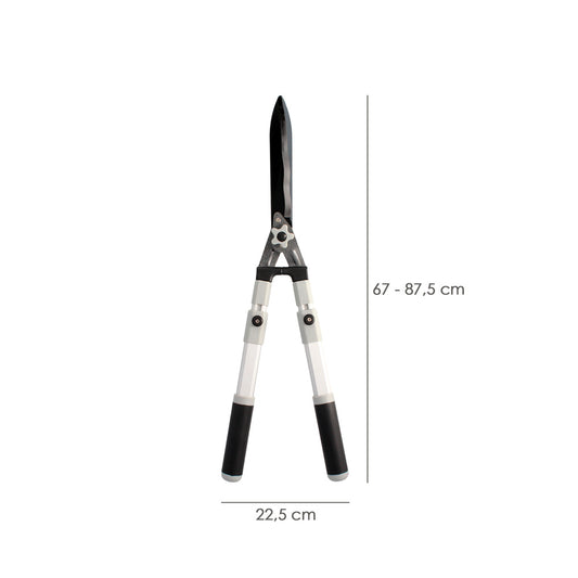 Tijeras Podar Setos 2 Manos Aluminio Telescopicas, Hojas Acero Antiadherente, Mango TPR, Ajuste Corte,