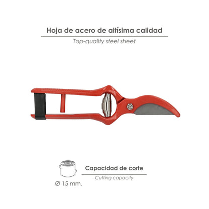 Tijeras Vendimiar Forjada Curva  1 Mano 18 cm.