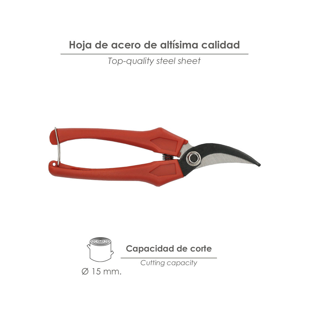 Tijeras Vendimiar Curva 1 Mano   P20/18 cm.