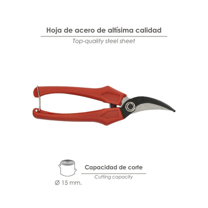 Tijeras Vendimiar Curva 1 Mano   P20/18 cm.