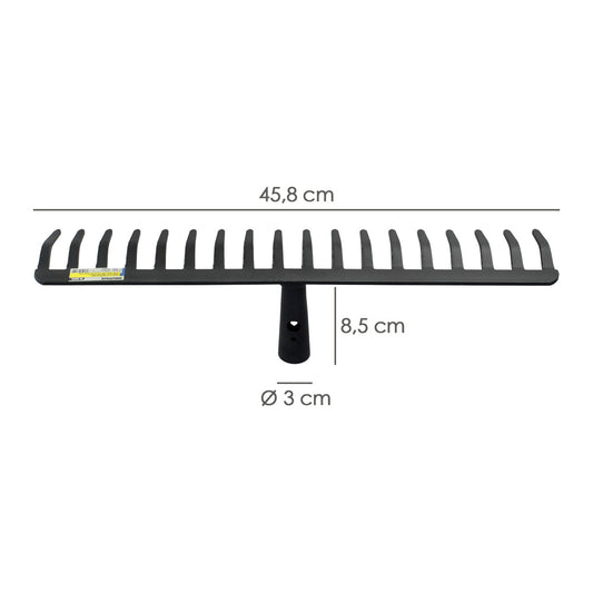 Rastrillo Sin Mango 18 Puas de 5 mm. Uso  Agricola