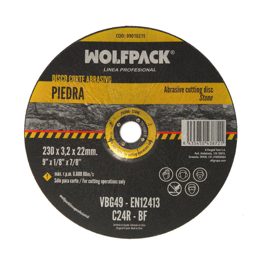Disco Corte Abrasivo Piedra Ø 230 x Ø 22 mm. Espesor 3,2 mm. Disco Radial / Amoladora Universal Con Todas Las Amoladoras.
