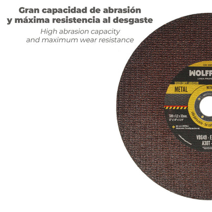 Disco Corte Abrasivo  Metal Ø 300 x Ø 32 mm. Espesor 3,2 mm. Disco Radial / Amoladora Universal Con Todas Las Amoladoras