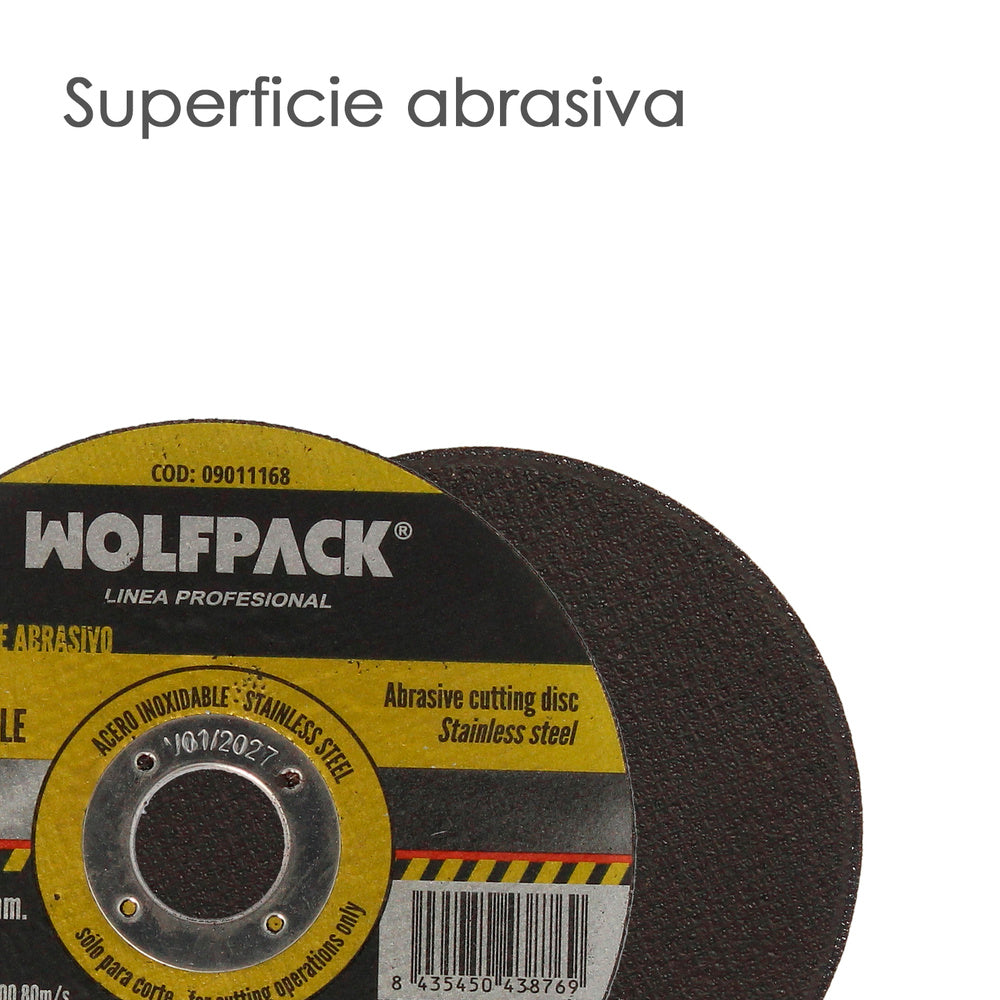 Disco Corte Abrasivo Acero Inoxidable Plus Ø 125x Ø 22,2 mm Espesor 1,0 mm. Disco Radial / Amoladora Universal