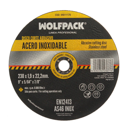 Disco Corte Abrasivo Acero Inoxidable Ø 230x Ø 22,2 mm Espesor 1,9 mm Disco Radial / Amoladora Universal Con Todas Las Amoladora