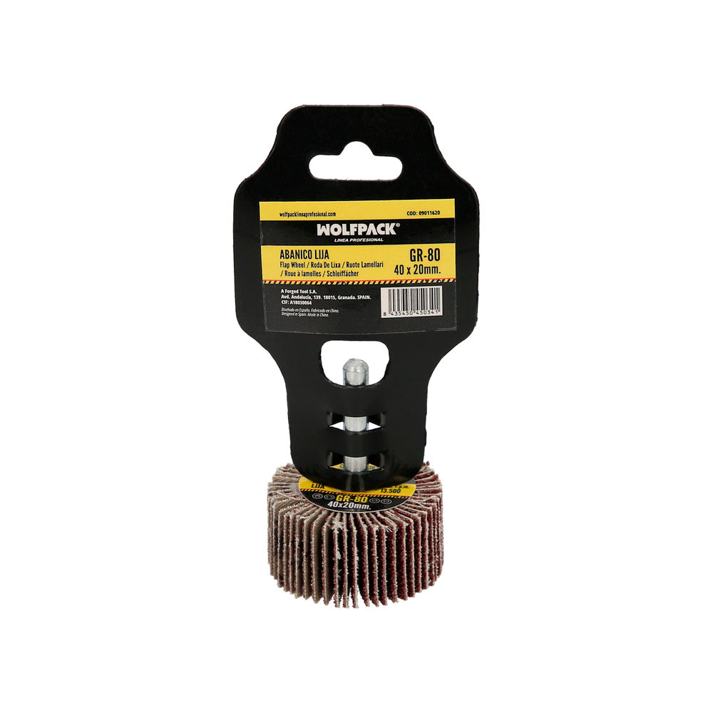 Abanico Lija Grano 80 Medida Ø 40 x 20 mm. Disco Abrasivo Laminas, Ruedas Mil Hojas, Ruedas Abrasivas,Lijado,Desbaste,Pulir