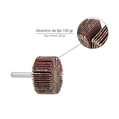 Abanico Lija Grano 120 Medida Ø 40 x 20 mm. Disco Abrasivo Laminas, Ruedas Mil Hojas, Ruedas Abrasivas,Lijado,Desbaste,Pulir
