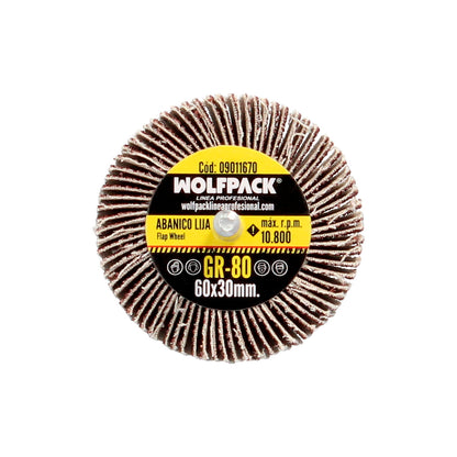 Abanico Lija Grano 80 Medida Ø 60 x 30 mm. Disco Abrasivo Laminas, Ruedas Mil Hojas, Ruedas Abrasivas,Lijado,Desbaste,Pulir