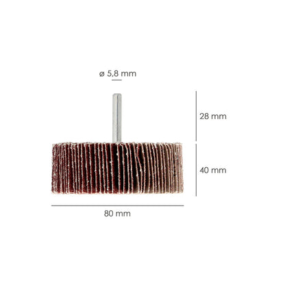 Abanico Lija Grano 40 Medida Ø 80 x 40 mm. Disco Abrasivo Laminas, Ruedas Mil Hojas, Ruedas Abrasivas,Lijado,Desbaste,Pulir