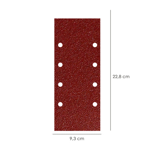 Lija Recambio Con Velcro 93x228 mm. con Agujeros Grano  80 (10 Piezas)