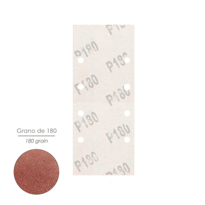 Lija Recambio Con Velcro 93x228 mm. con Agujeros Grano  180 (10 Piezas)