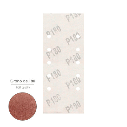 Lija Recambio Con Velcro 115x280 mm. con Agujeros Grano  180 (10 Piezas)