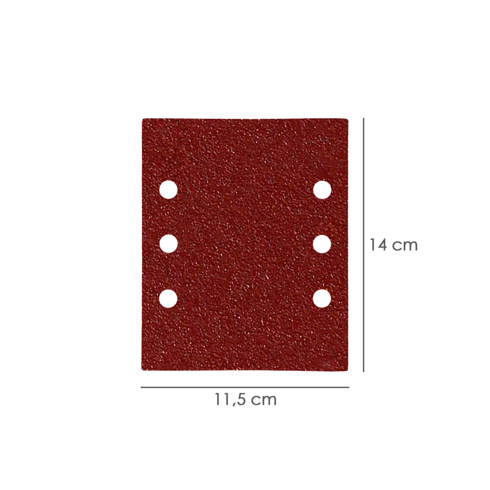 Lija Recambio Con Velcro 114x140 mm. Con Agujeros Grano 40 (10 Piezas)
