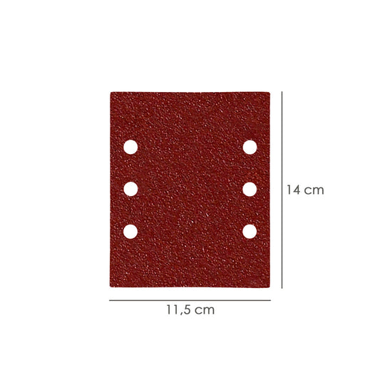 Lija Recambio Con Velcro 114x140 mm. Con Agujeros Grano 40 (10 Piezas)