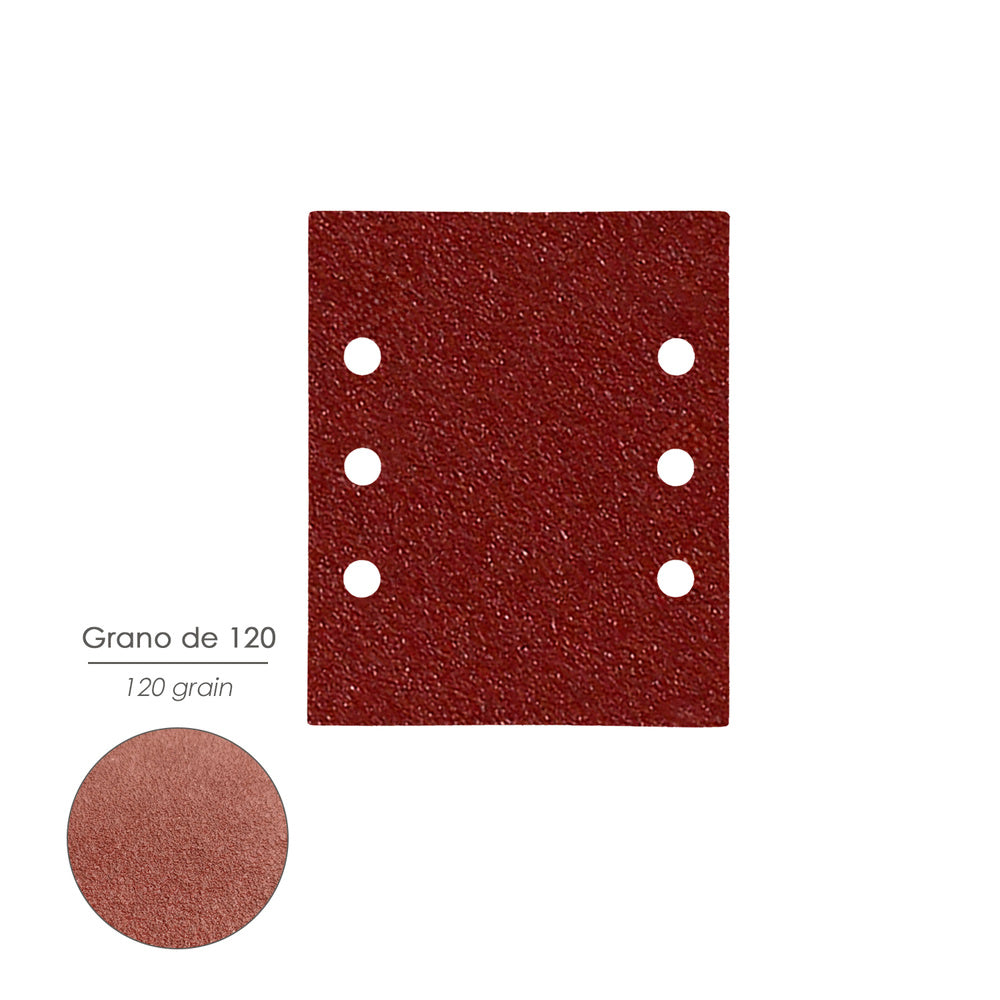 Lija Recambio Con Velcro 114x140 mm. Con Agujeros Grano  120 (10 Piezas)