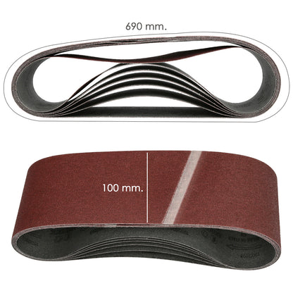 Lija Recambio Banda 100 x 690 mm. Grano 120 (6 Piezas)
