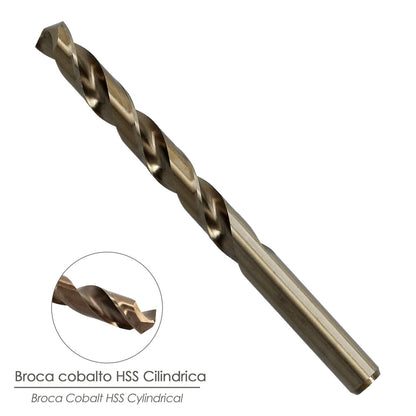 Broca Cobalto Hss Cilindrica 8,00 mm. Blister 1 Unidad.