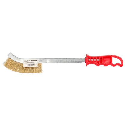 Cepillo Manual Acero Latonado Mango Rojo 34 cm.