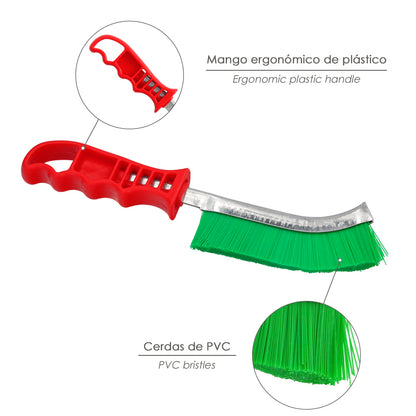 Cepillo Manual P.V.C. Mango De Plástico Rojo Multifuncional Resistente y Duradero