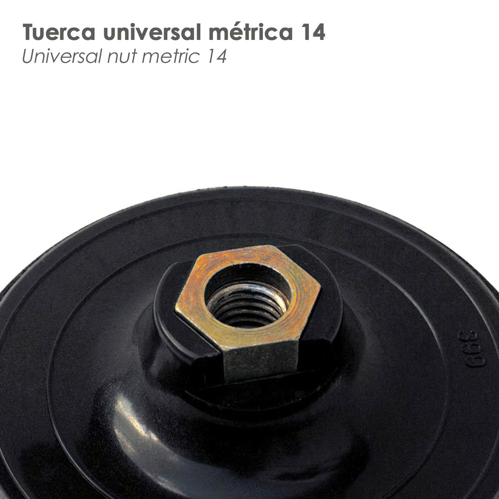 Plato Velcro Ø 125 mm. para Amoladora