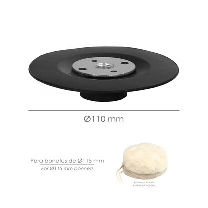 Plato Amoladora Nylon Ø 115 mm. Con Rosca M14. Disco Plástico Para Bonete