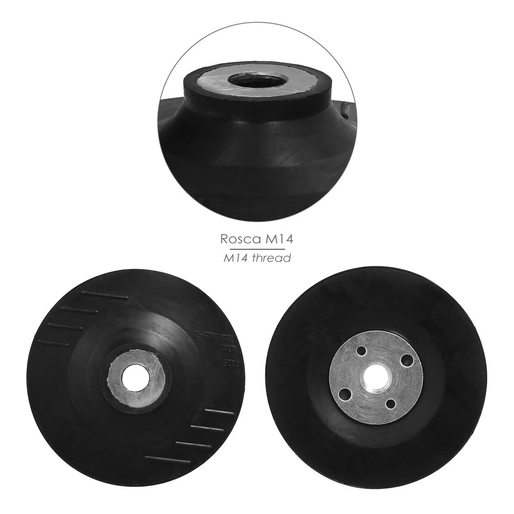 Plato Amoladora Nylon Ø 115 mm. Con Rosca M14. Disco Plástico Para Bonete