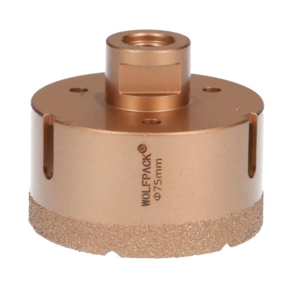 Corona Diamante Para Amoladora Ø 75 mm. Conexión Rosca M14. Corte Seco