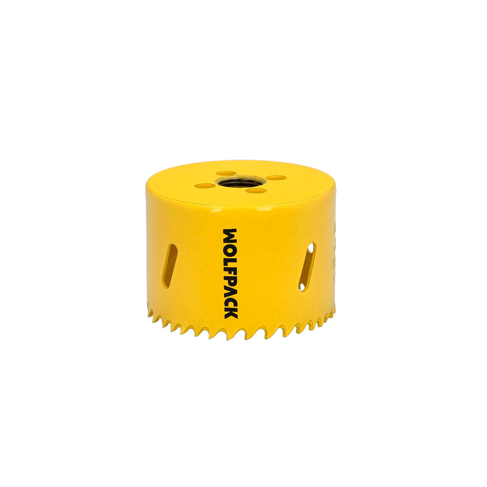 Corona Sierra Bimetal Ø 64 mm. Templado Termico, Base Reforzada. Corona Madera, Broca Agujeros Madera, Acero, Hierro, Plasticos