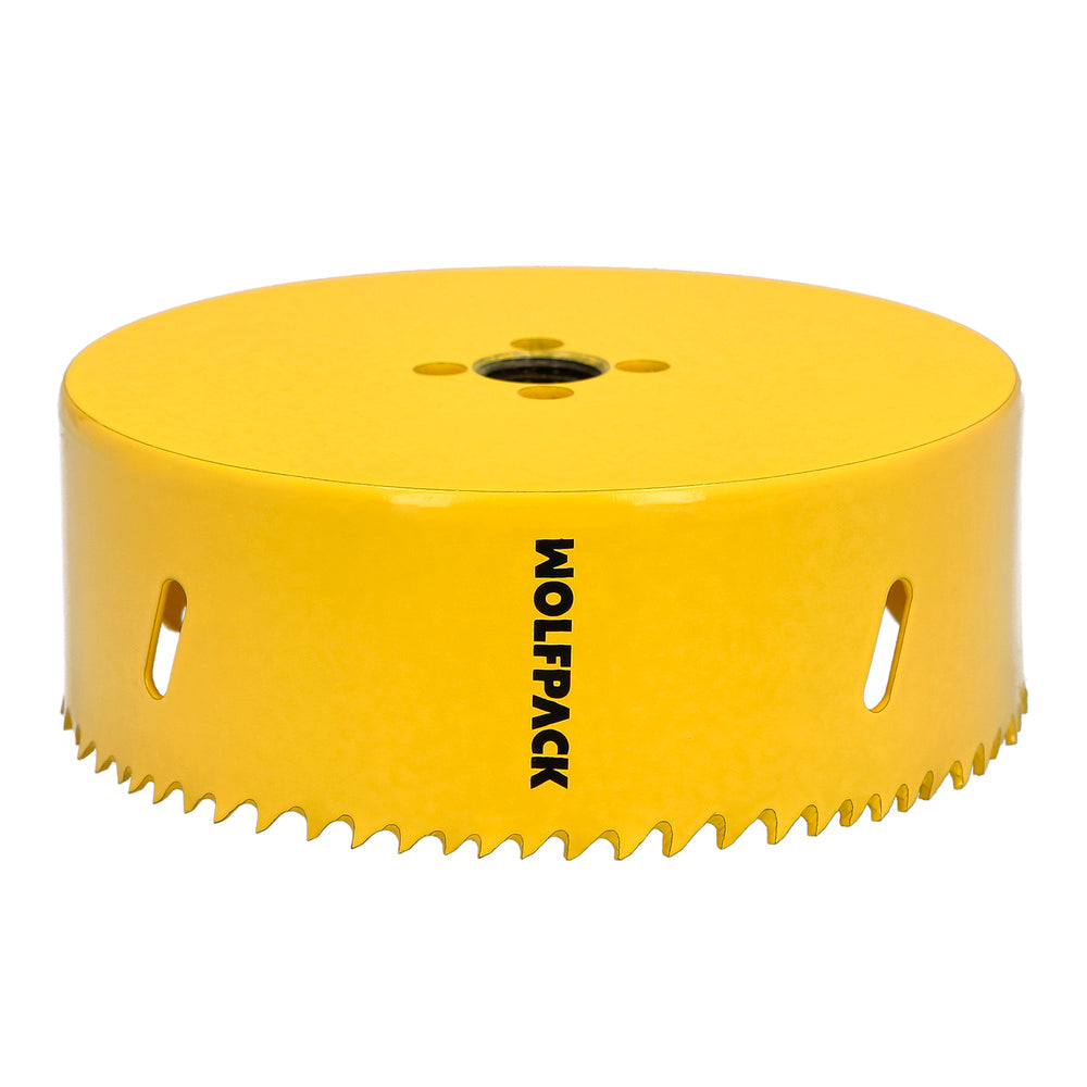 Corona Sierra Bimetal Ø 121 mm. Templado Termico, Base Reforzada. Corona Madera, Broca Agujeros Madera, Acero, Hierro, Plasticos