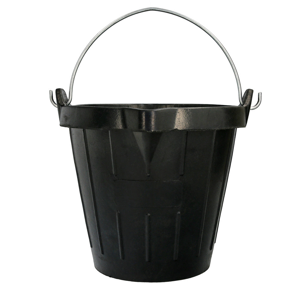 Cubo Obra Industrial Goma 10 Litros Con Pico Vertedor. Base y Laterales Reforzado. Espesor 1 cm. Espuerta Obra, Cubo Goma Obra