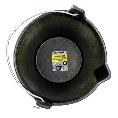 Cubo Obra Industrial Goma 10 Litros Con Pico Vertedor. Base y Laterales Reforzado. Espesor 1 cm. Espuerta Obra, Cubo Goma Obra