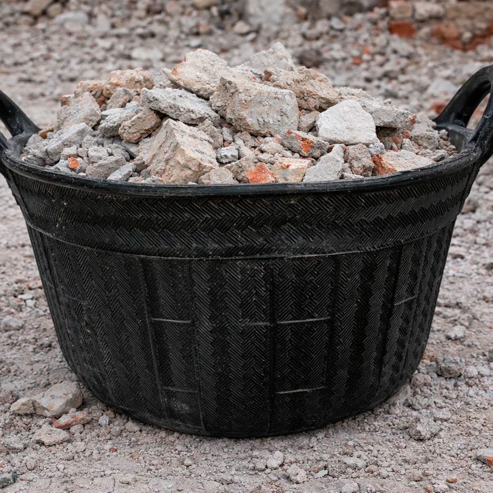Espuerta Goma Carbonera 30 Litros Con Asas Base y Laterales Reforzado. Espesor 1 cm. Espuerta Obra, Cubo Goma Obra