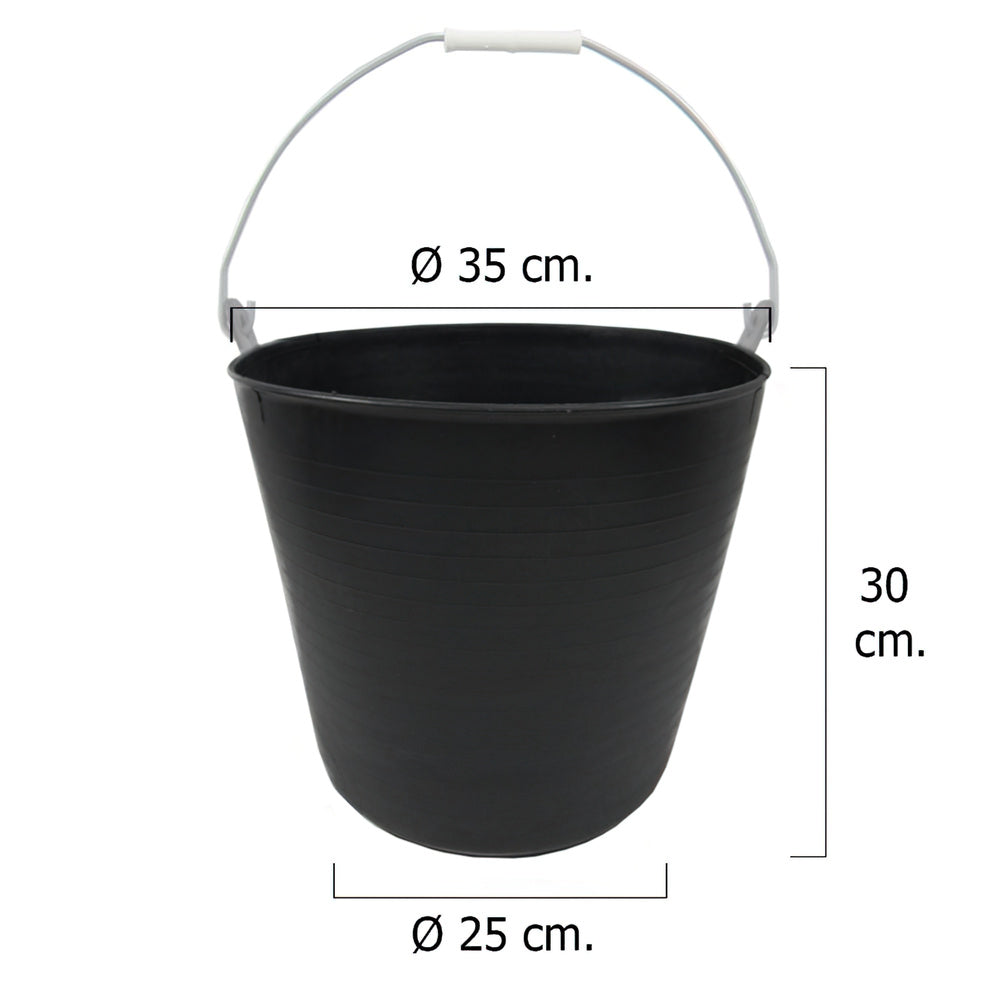 Cesto Plastico Negro Un Asa 22 Litros