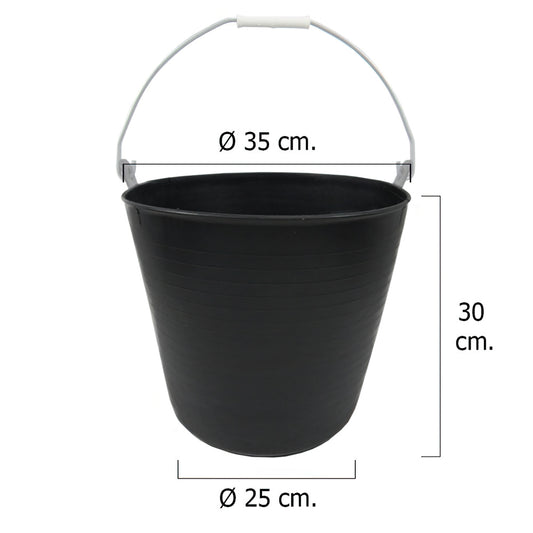 Cesto Plastico Negro Un Asa 22 Litros