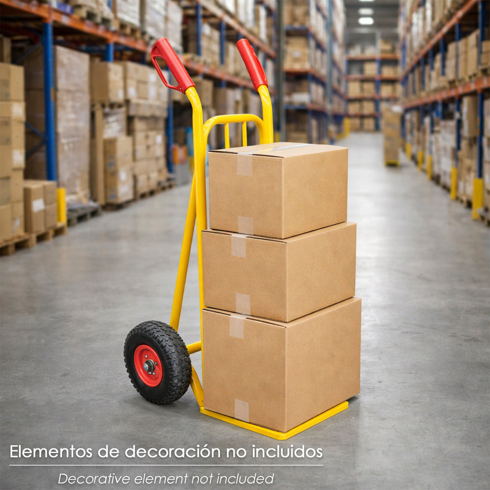 Carretilla Almacen / Sacos  Con Pala Abatible Ruedas Neumáticas Llantas de plástico