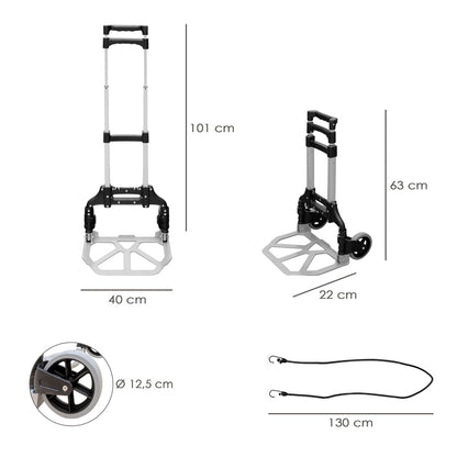 Carretilla Plegable Aluminio Portatil   60 kg.