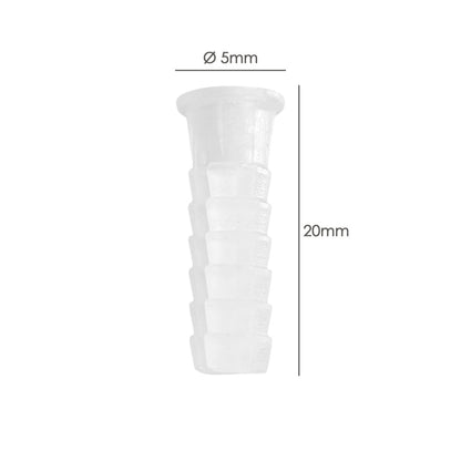Taco Wolfpack Plastico Blanco    5 mm. (25 unidades)