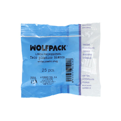 Taco Wolfpack Plástico Blanco    9 mm. (25 unidades)